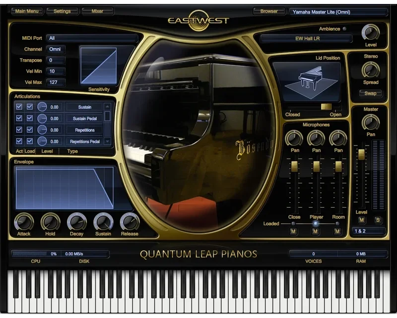 EastWest QL Pianos Platinum Yamaha C7 interface