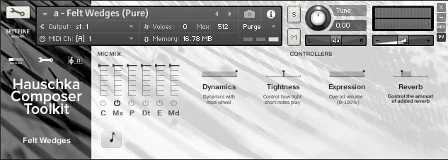 Spitfire Audio Hauschka Composer Toolkit interface