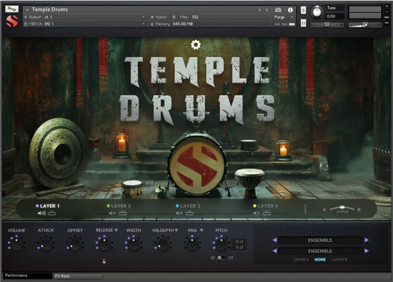 Soundiron Temple Drums interface