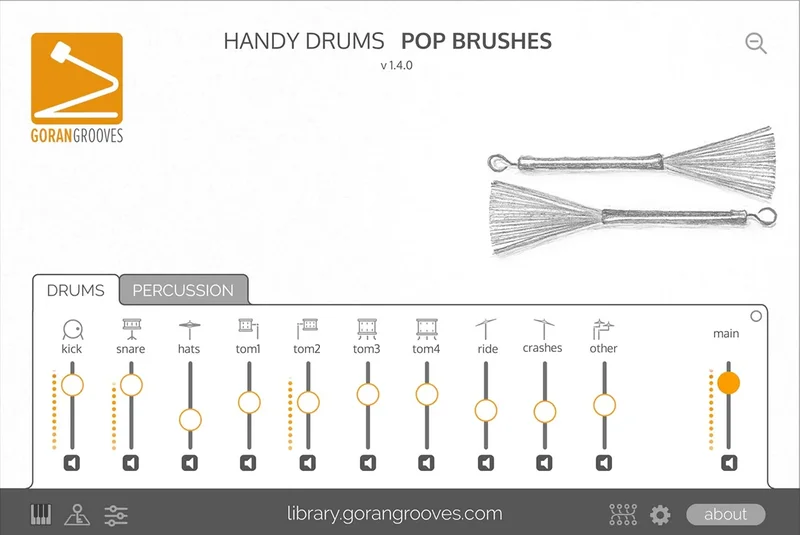GoranGrooves - Handy Drums POP BRUSHES interface