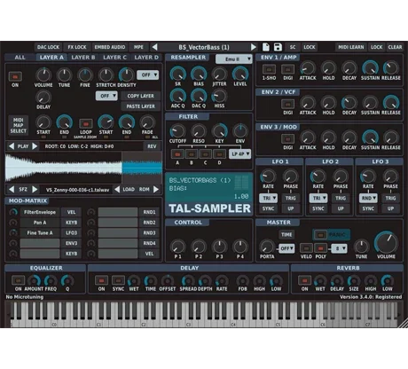TAL Software TAL Sampler interface