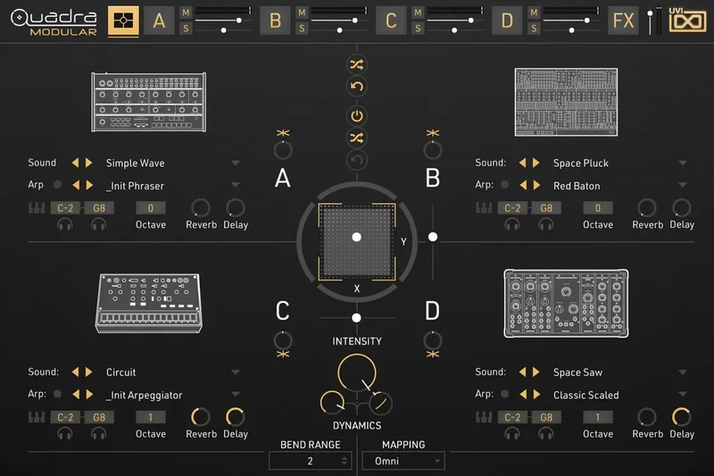 UVI Quadra Modular interface