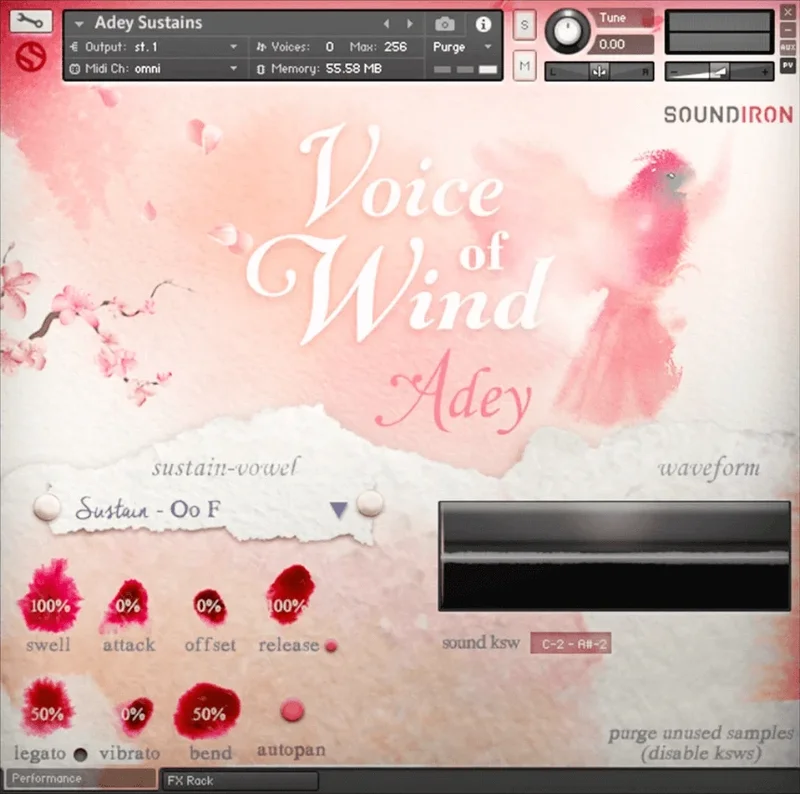 Soundiron Voice of Wind: Adey interface