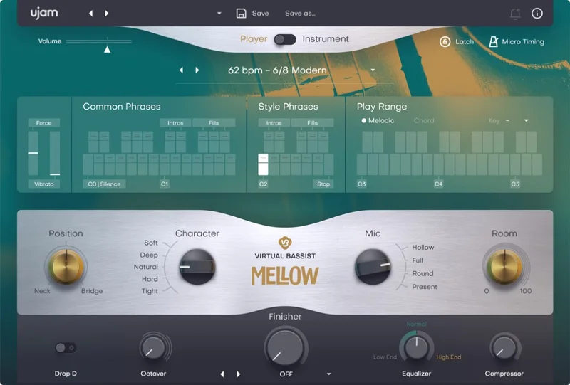 UJAM Virtual Bassist Mellow 2 interface