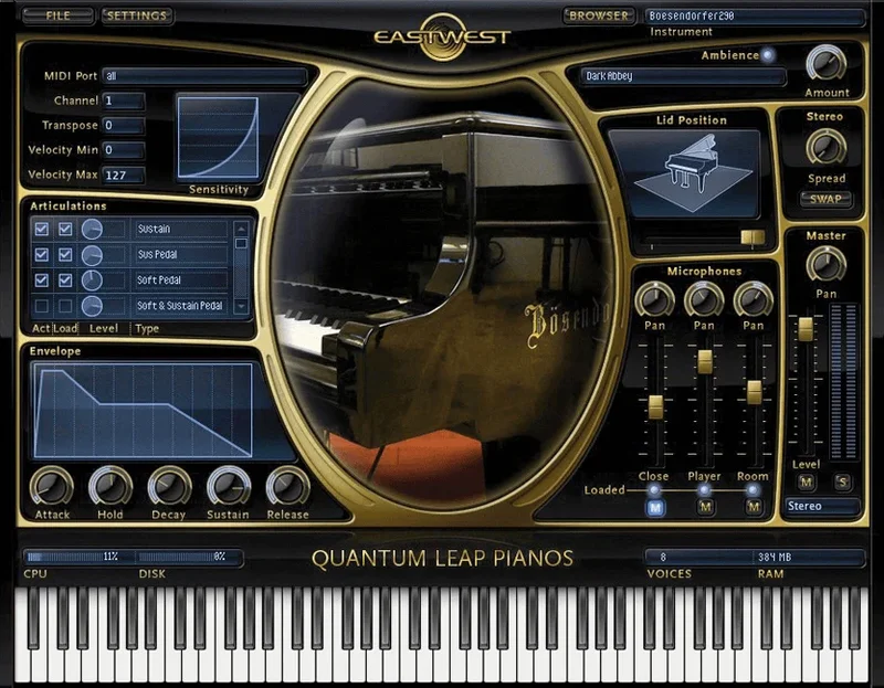 EastWest Pianos Platinum interface