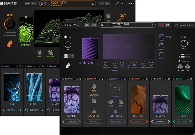 Tracktion LOVE 2 + HATE Bundle interface