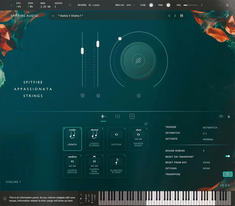 Spitfire Audio Spitfire Appassionata Strings interface