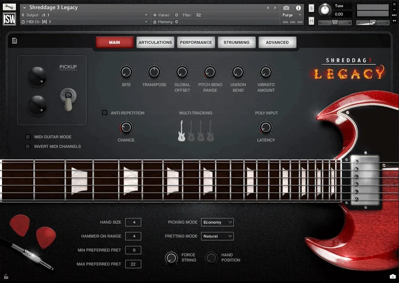 Impact Soundworks Shreddage 3 Legacy interface