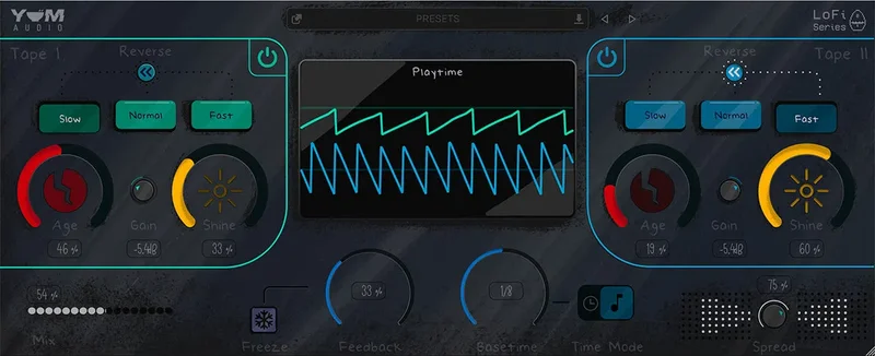 Yum Audio LoFi Playtime interface