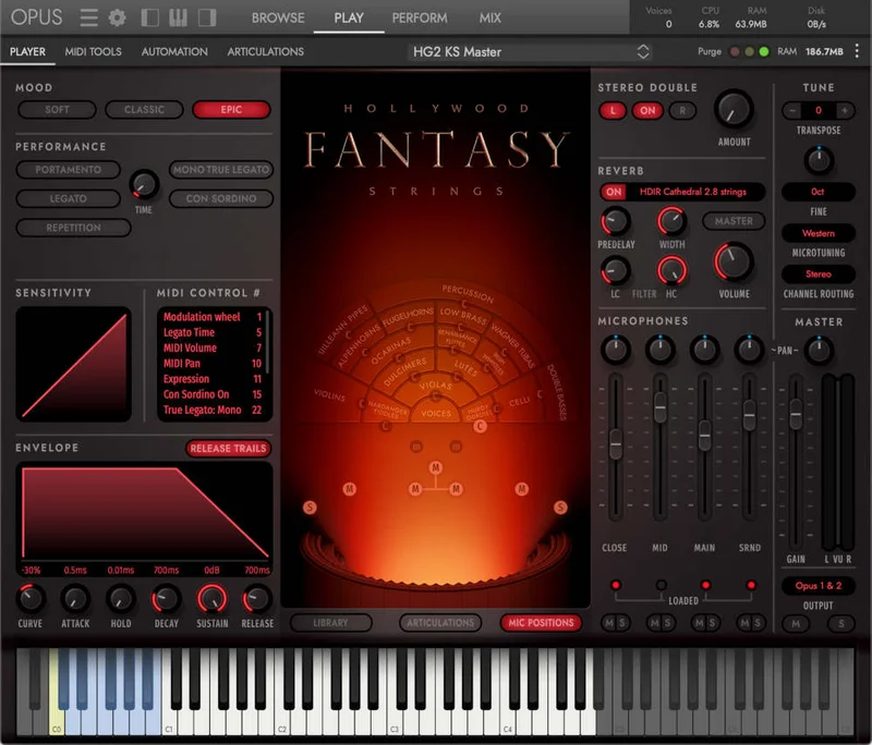 EastWest Sounds Hollywood Fantasy Strings interface