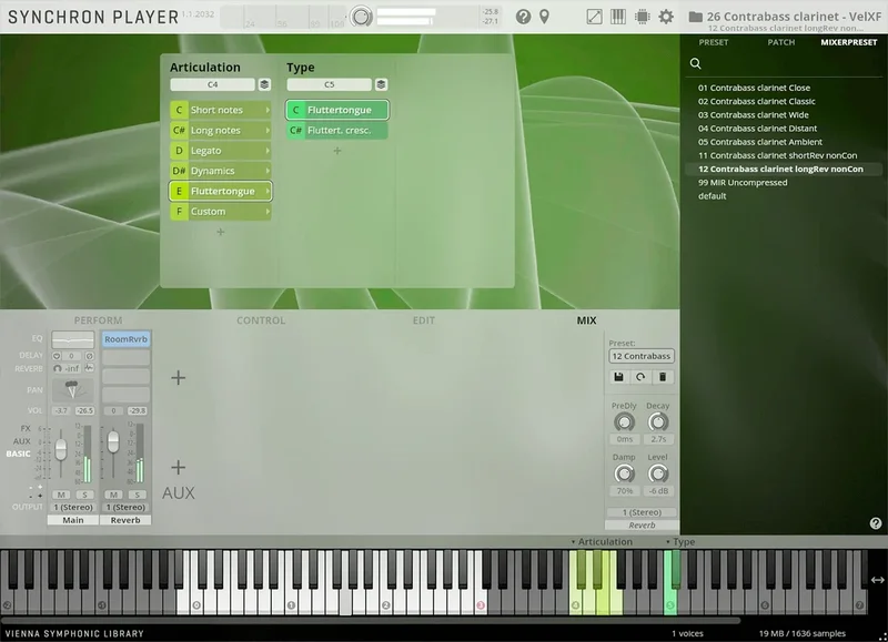 VSL Studio Contrabass Clarinet interface