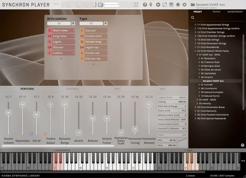 VSL Studio Serpent interface