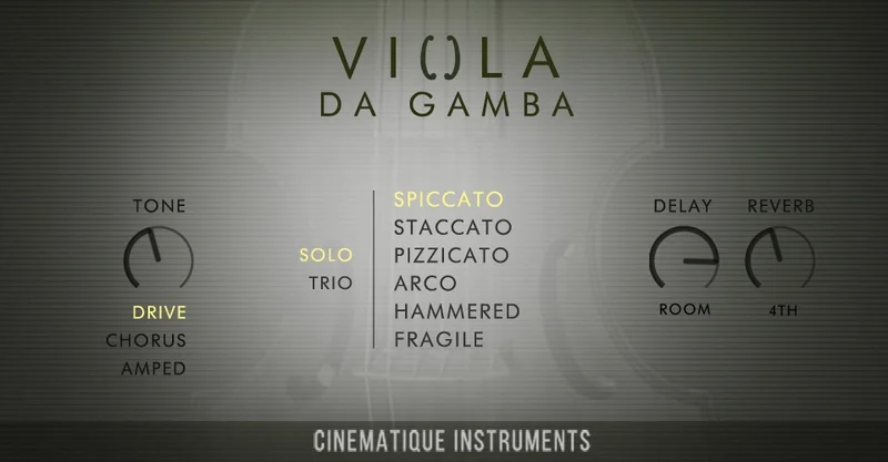 Cinematique Instruments Viola da Gamba interface