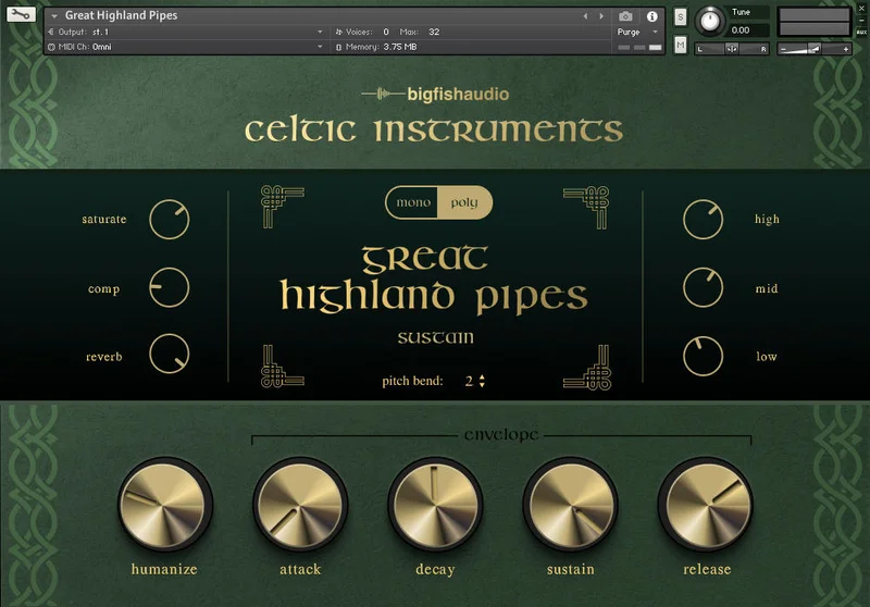 Big Fish Audio Celtic Instruments interface