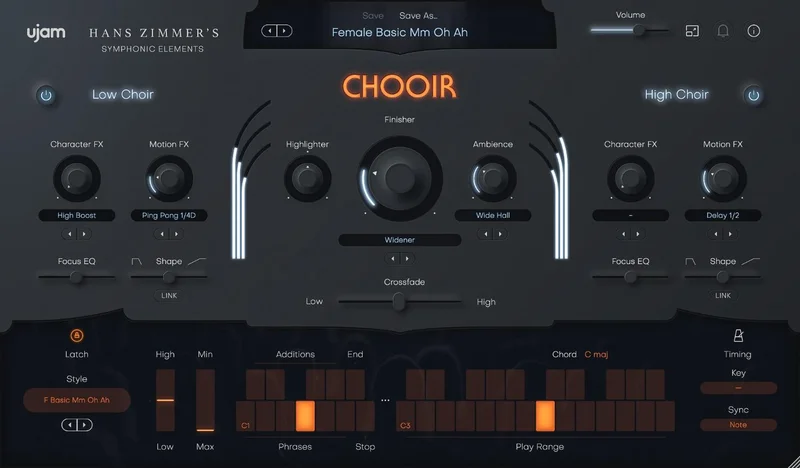 UJAM Symphonic Elements CHOOIR Loyalty Upgrade from any paid UJAM product interface