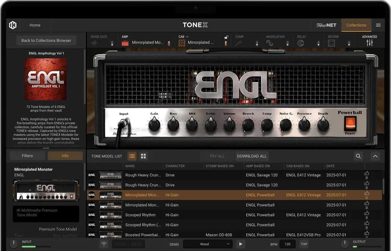 IK Multimedia ENGL Ampthology Vol 1 interface