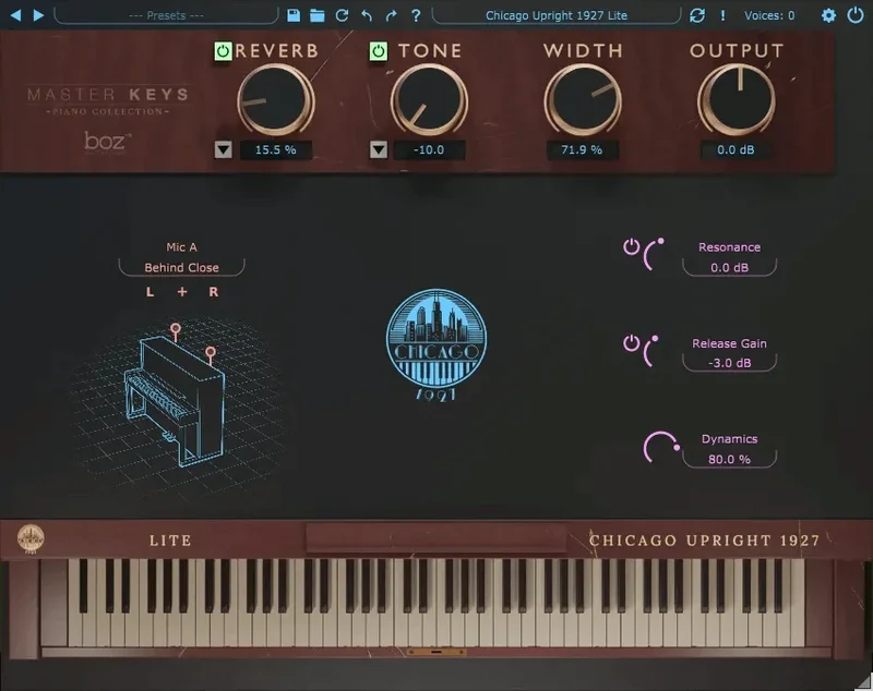 Boz Digital Labs Chicago Upright 1927 Lite interface