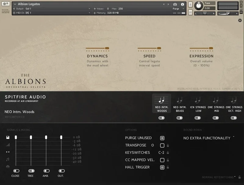 Spitfire Audio The Albions Orchestral Selects interface