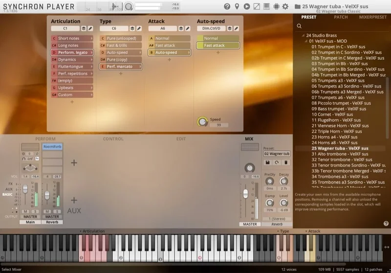 VSL Studio Special Brass: Wagner Tuba interface