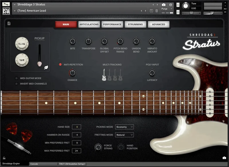 Impact Soundworks Shreddage 3 Stratus interface