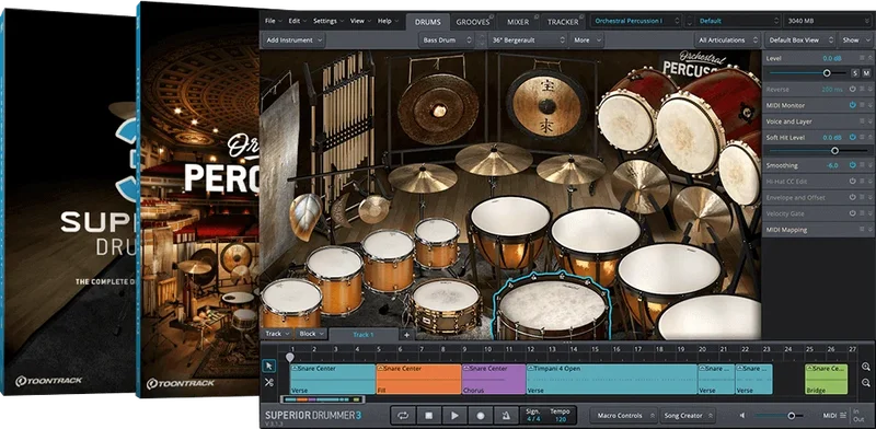 Toontrack Superior Drummer 3 Orchestral Edition interface