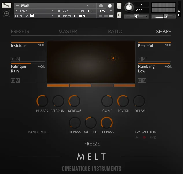 Cinematique Instruments Melt interface