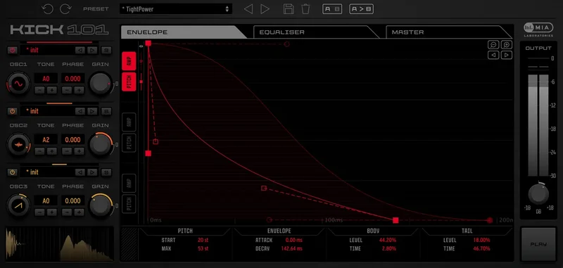 MIA Laboratories Kick 101 interface