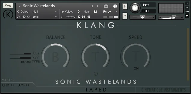 KLANG TAPED: Sonic Wastelands interface