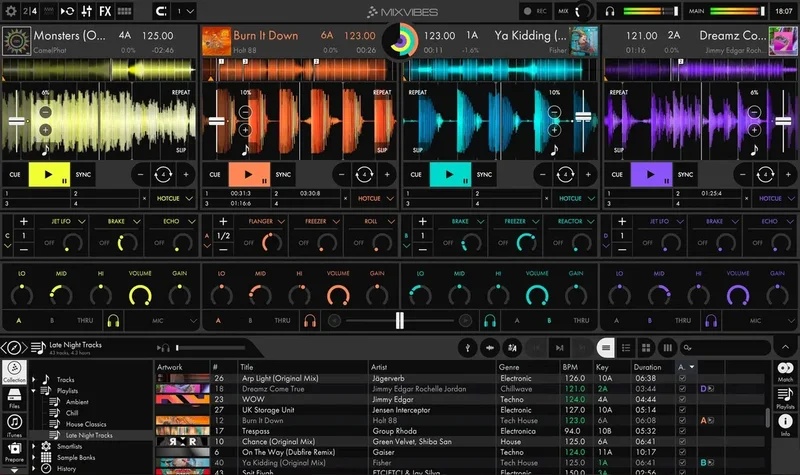 Mixvibes Cross DJ 4 Pro interface