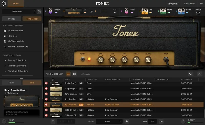 IK Multimedia TONEX Royal 45 Legends interface