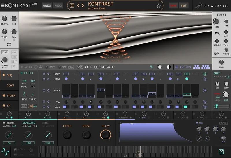 Tracktion Dawesome Kontrast interface
