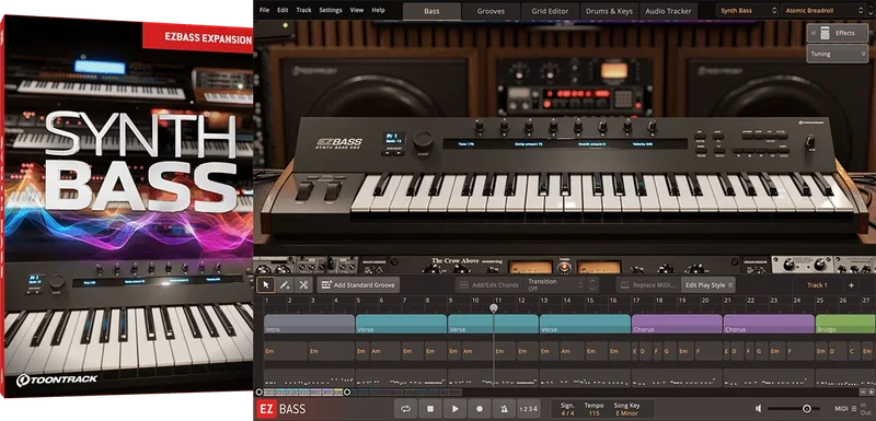 Toontrack EBX Synth Bass interface