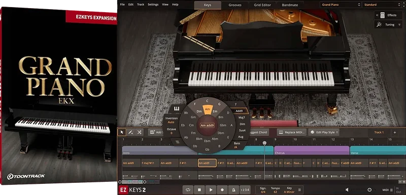 Toontrack EKX Grand Piano interface