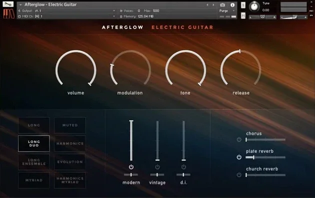 Spitfire Audio Afterglow interface