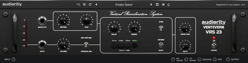 Audiority VertiVerb VRS23 interface