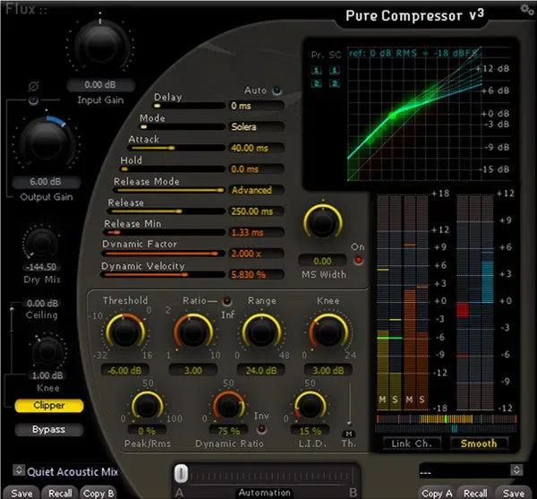 Flux Pure Compressor v3 interface