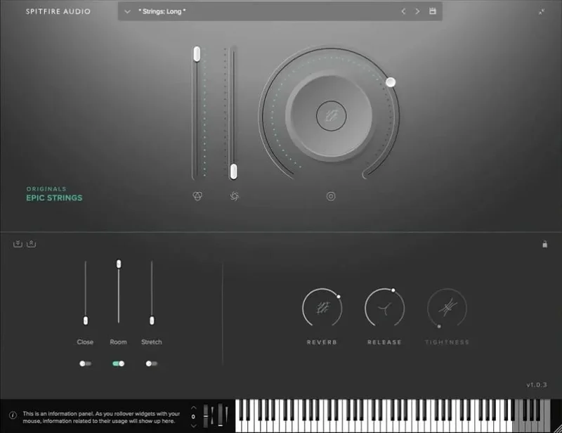 Spitfire Audio Originals Epic Strings interface