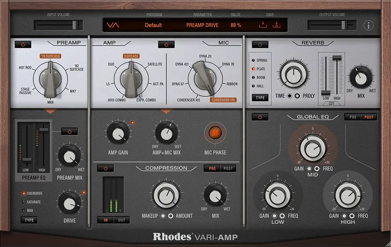 Rhodes Vari-Amp interface