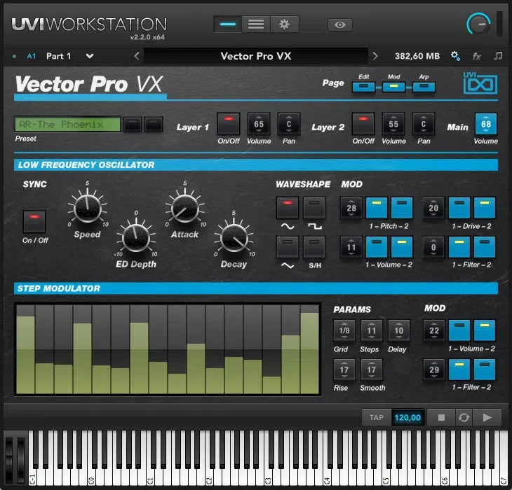 UVI Vector Pro interface