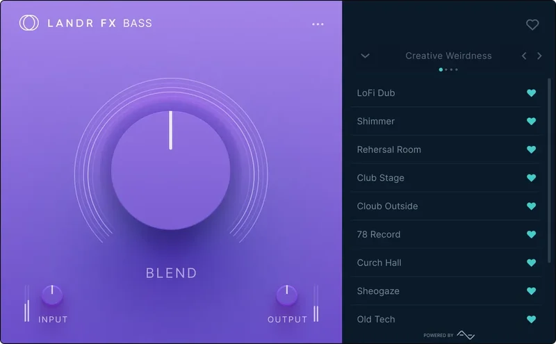 LANDR FX Bass interface