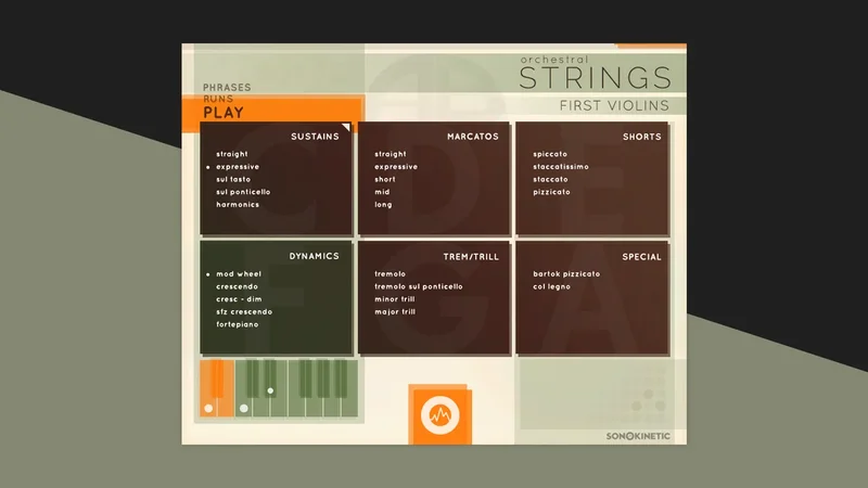 Sonokinetic Orchestral Strings interface