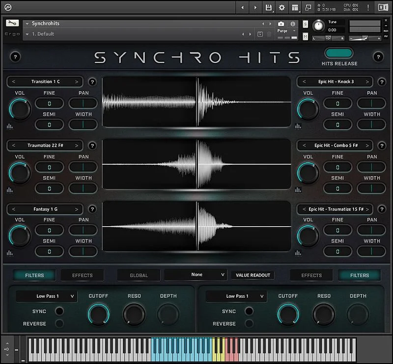Loot Audio Synchro Hits interface