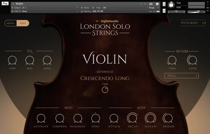 Big Fish Audio London Solo Strings interface