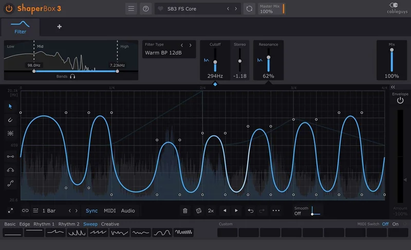 Cableguys FilterShaper Core 3 interface