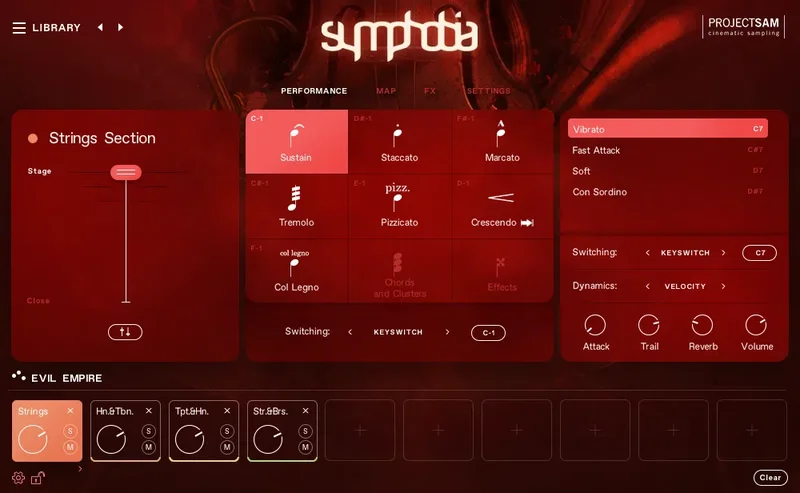 ProjectSAM Symphobia interface