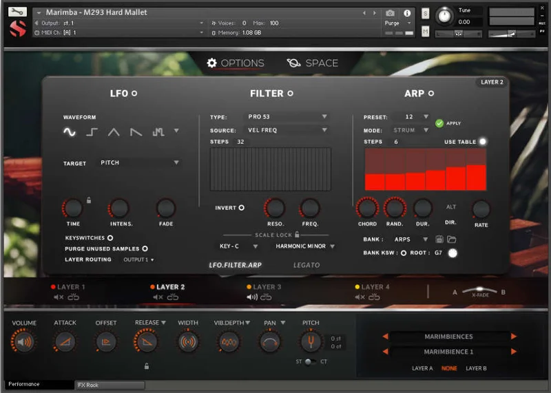 Soundiron Hyperion Percussion: Marimba interface