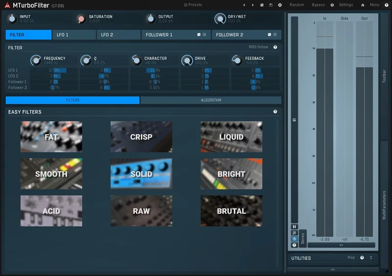 MeldaProduction MTurboFilter interface