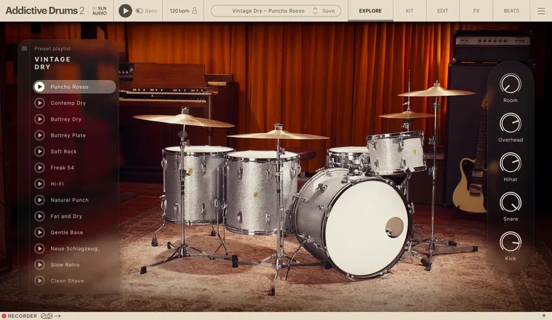 XLN Audio Addictive Drums 2: Vintage Dry ADpak interface