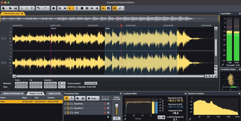 Acon Digital Acoustica Post Production Suite 7.x interface
