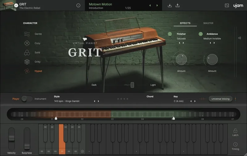 UJAM Virtual Pianist GRIT Loyalty interface